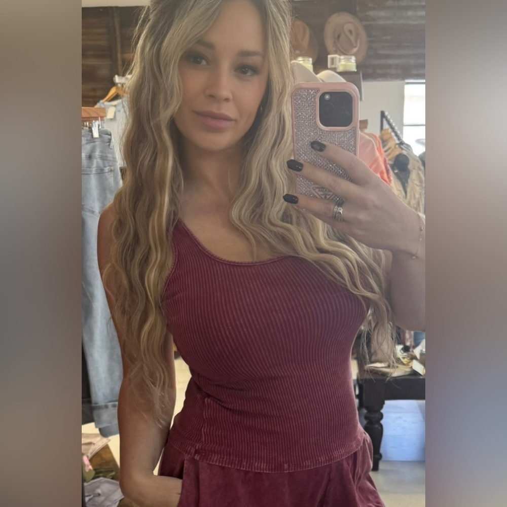 J. Her Washed Soft Fabrication Ribbed Tank Top - Picture 6 of 11